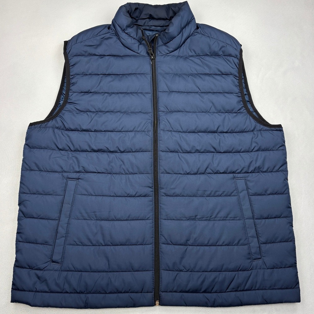 Aeropostale Puffer Vest Mens Size Large Blue Quilted Down Alternative Jacket L